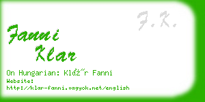 fanni klar business card